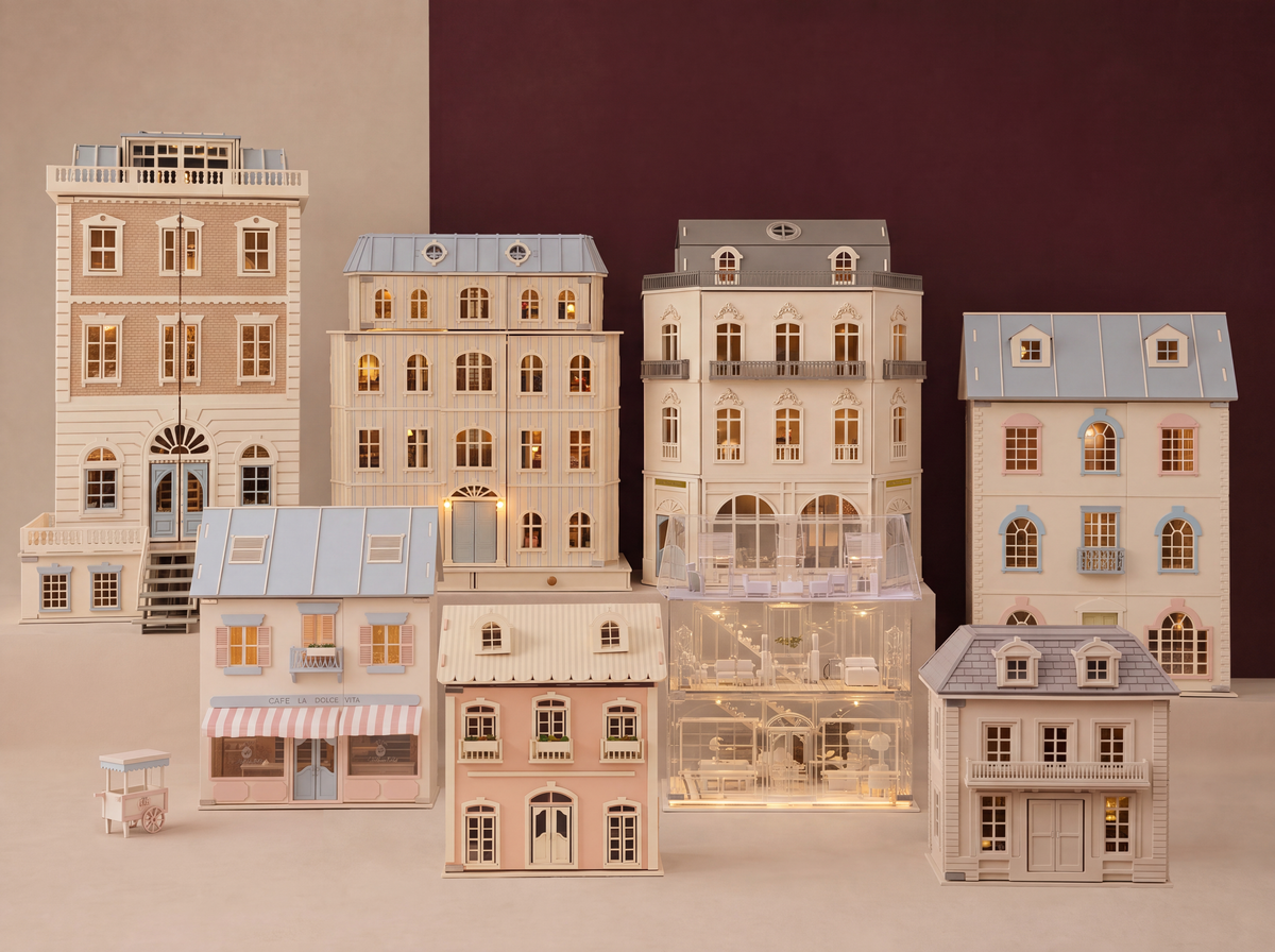 Fenêtres, volets et portes pour maison de ville (petite) - Echelle HO - cités miniatures