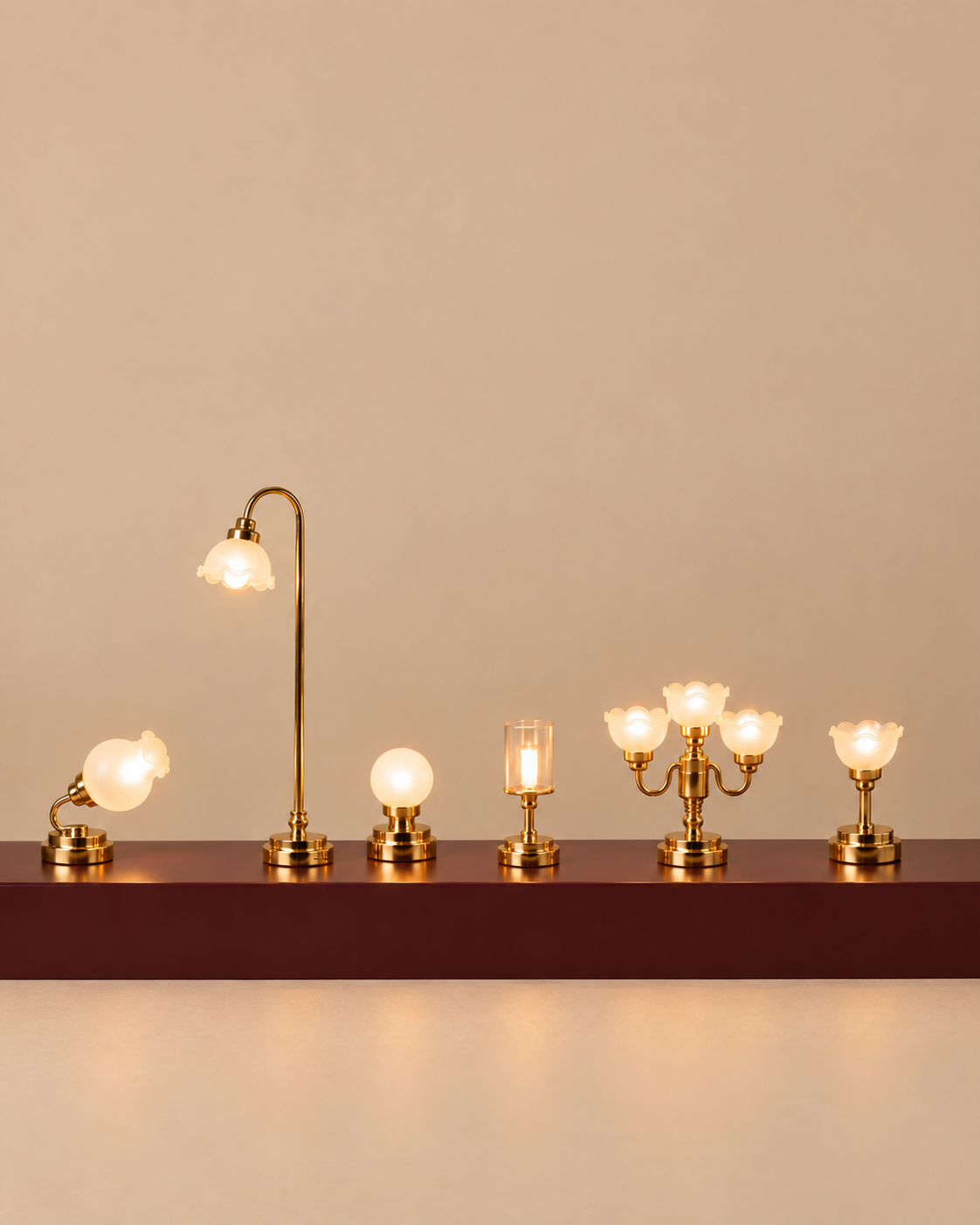 dollhouse brass lamps