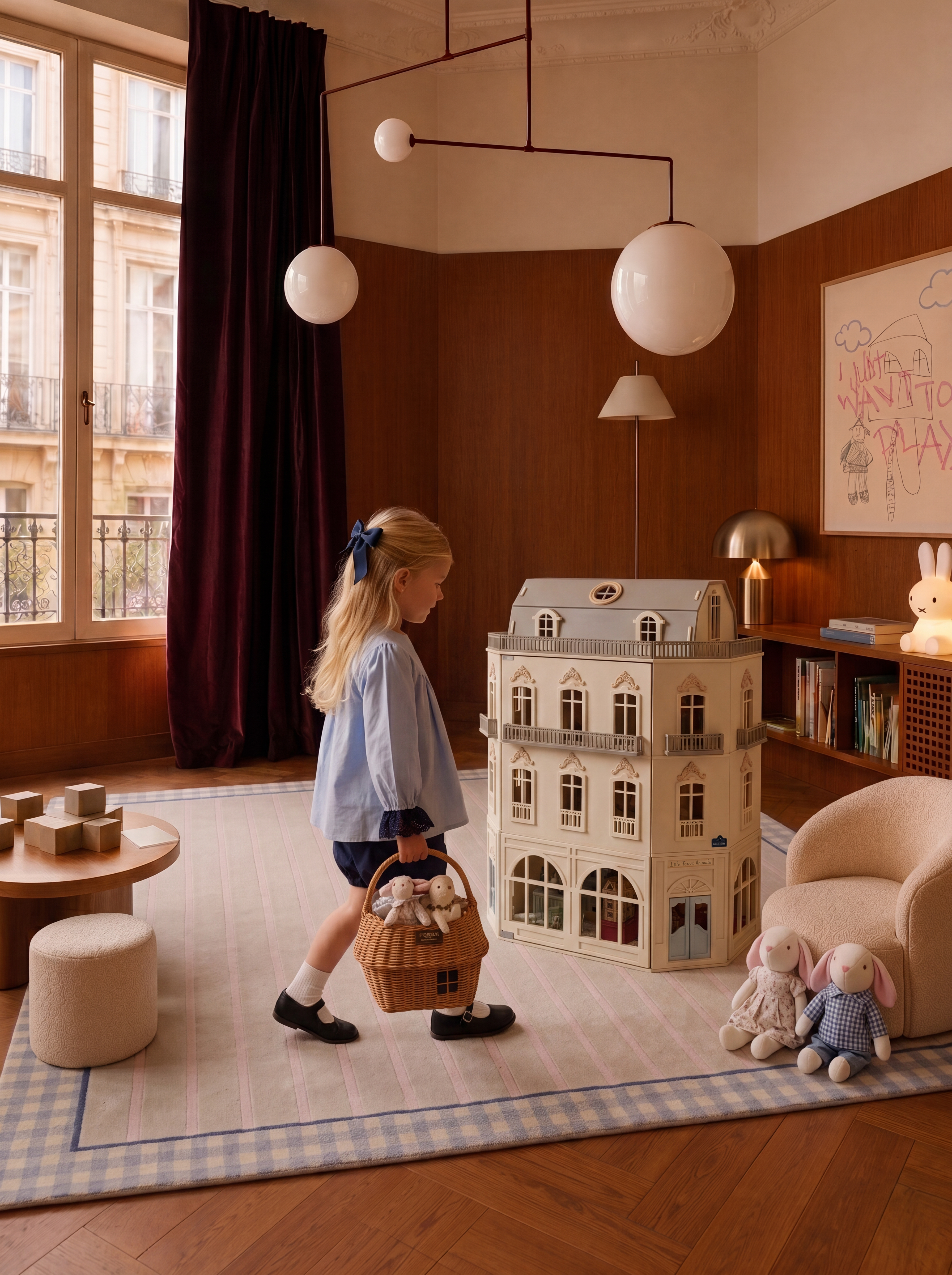 A large dollhouse for playroom