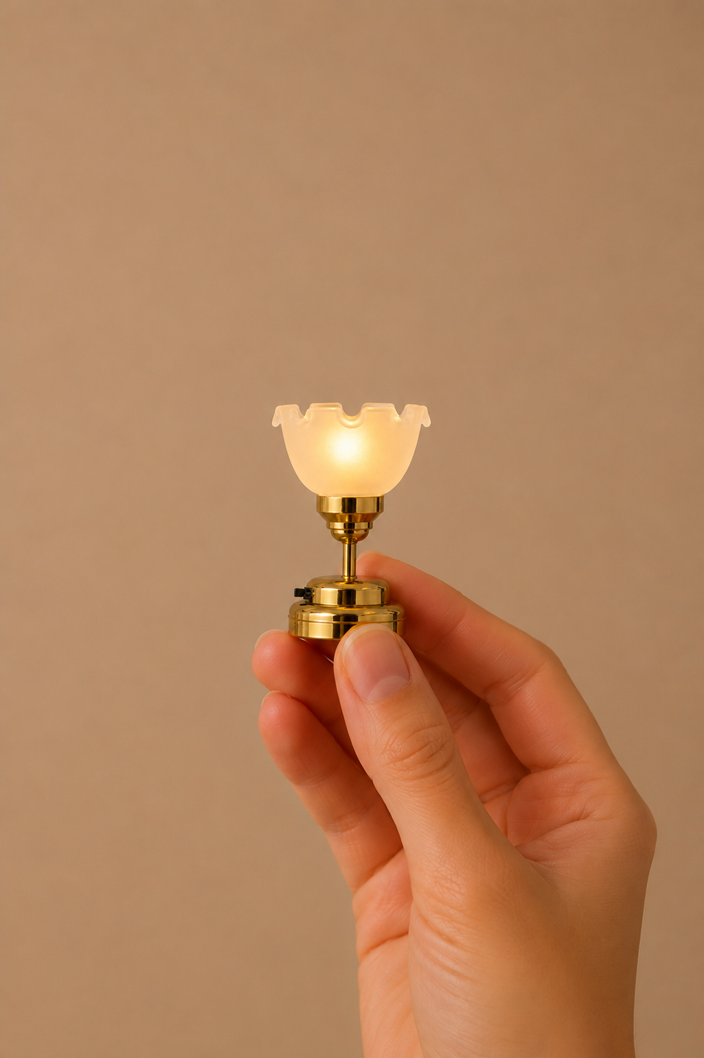 Vintage-style table lamp with a white glass shade.