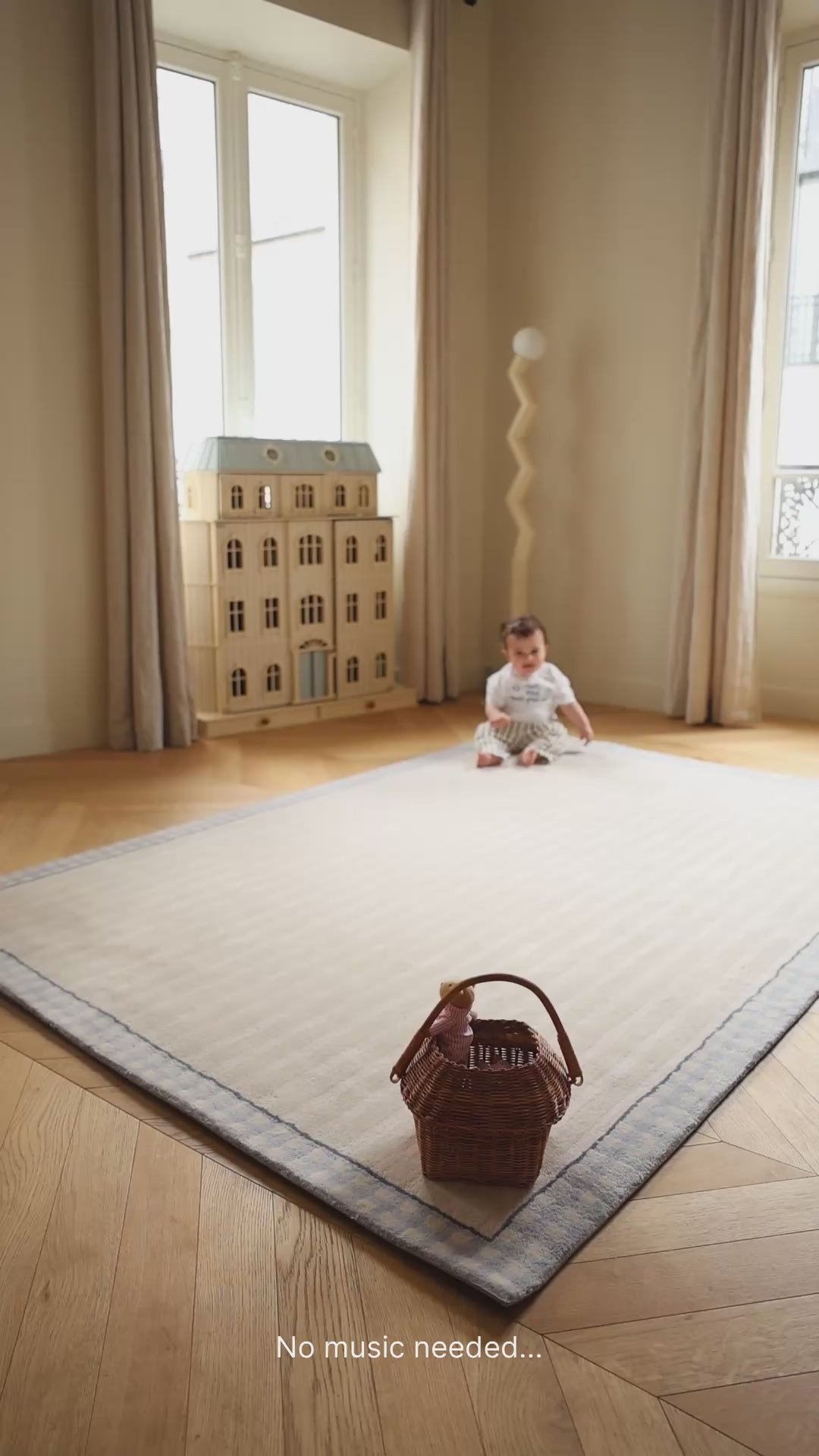 A soft rug placed in a children's room.
