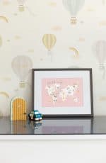 Pink World Map with Animals - Image 4