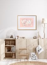 Pink World Map with Animals - Image 2